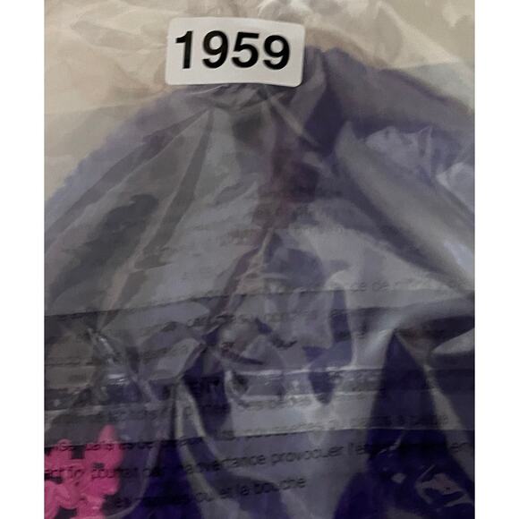 Hand Knit Crochet Girls Hat Purple with Pink Flower Buttons - Picture 8 of 8